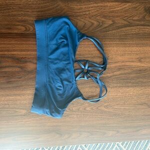 Blue Strappy Sports Bra